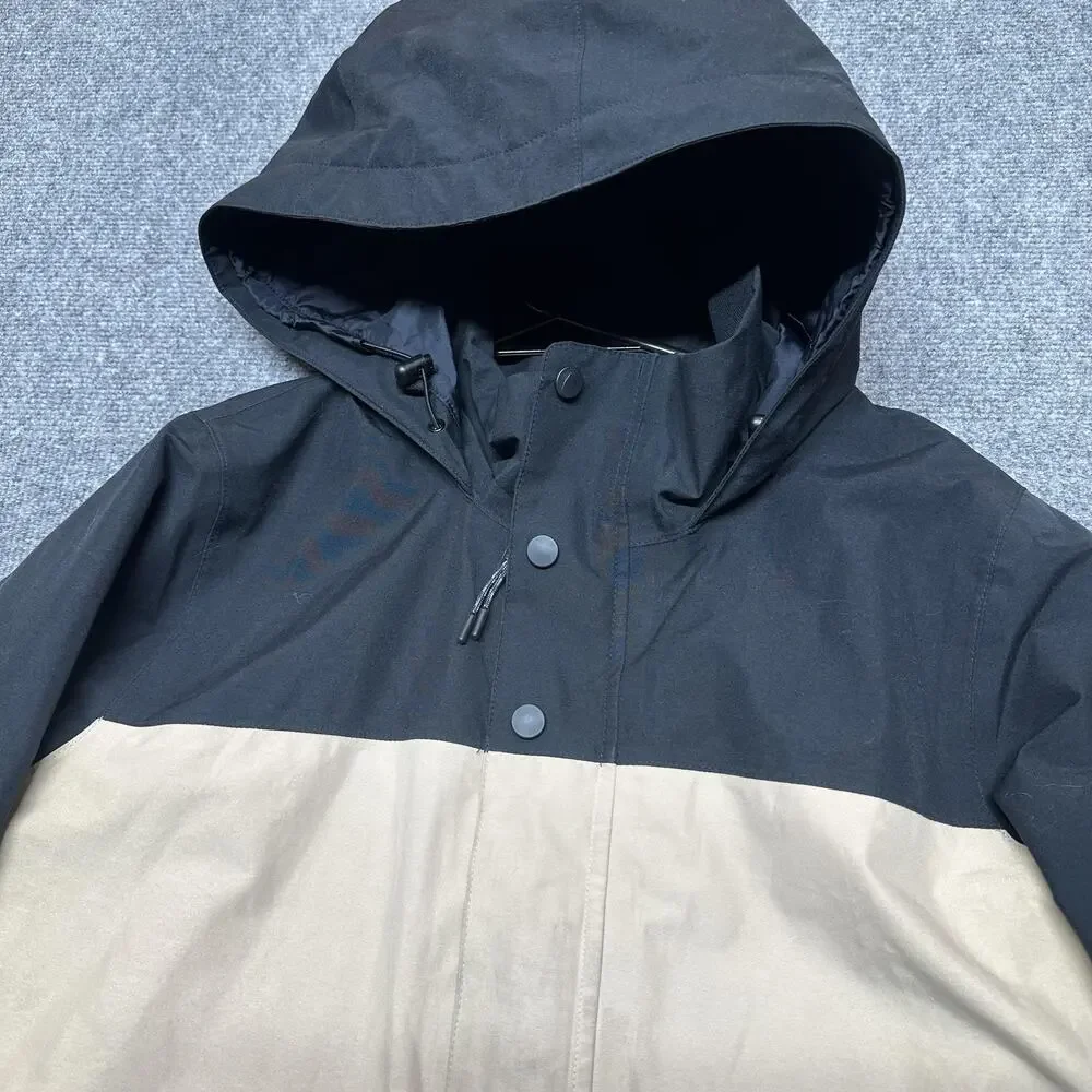 Burton GORE-TEX Living Lining Jacket Mens Small Beige Hooded Ski Snow Insulated